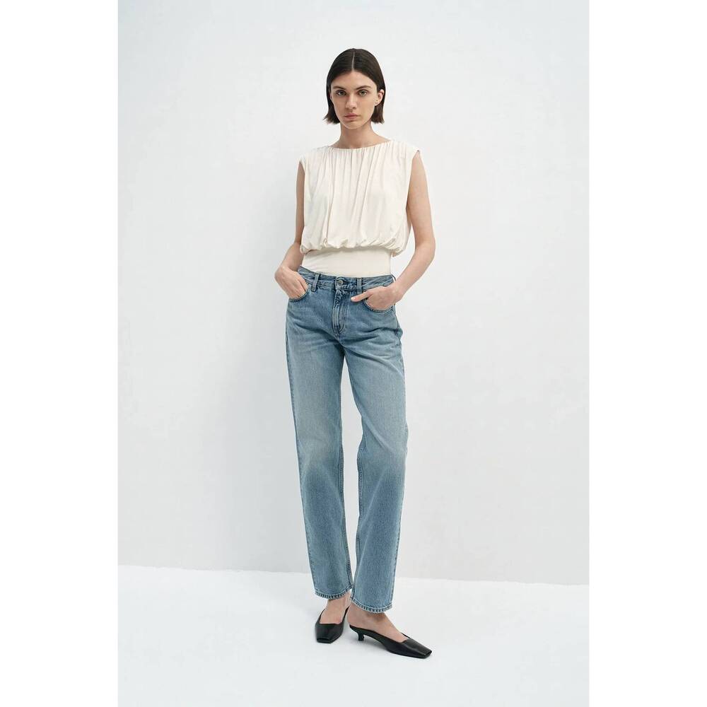 NEW RUE SOPHIE muse draped top in egret